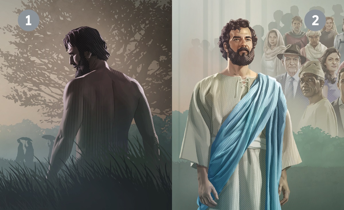 Omathano: 1. Konima sho Adam a yono kuKalunga. 2. Jesus Kristus.